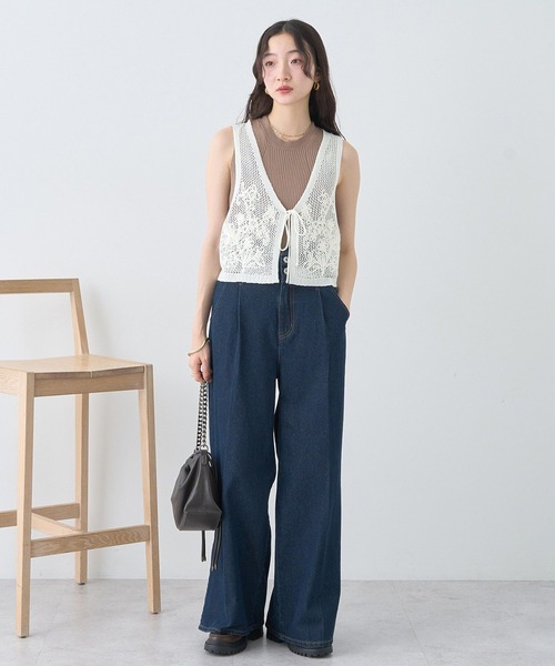 earth music&ecology（アースミュージックアンドエコロジー）の「ランダムリブノースリーブニット（ニット/セーター・レディース・チャコールグレー/ブラック/モカ/アイボリー・S/M）」の12枚目の写真