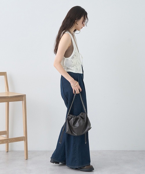 earth music&ecology（アースミュージックアンドエコロジー）の「ランダムリブノースリーブニット（ニット/セーター・レディース・チャコールグレー/ブラック/モカ/アイボリー・S/M）」の13枚目の写真