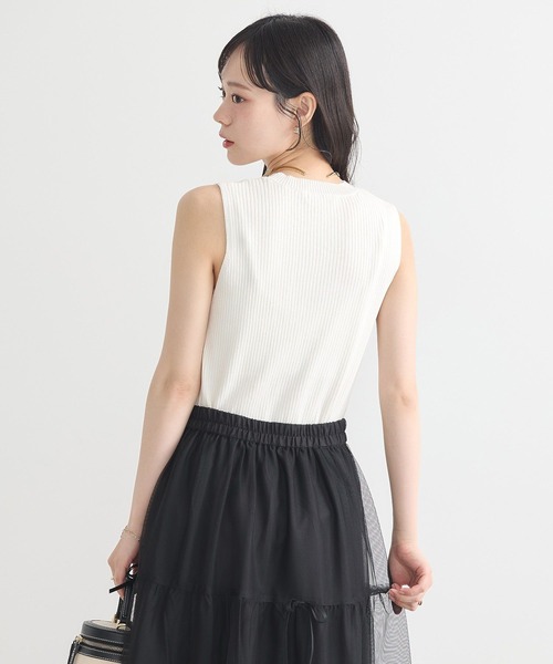 earth music&ecology（アースミュージックアンドエコロジー）の「ランダムリブノースリーブニット（ニット/セーター・レディース・チャコールグレー/ブラック/モカ/アイボリー・S/M）」の16枚目の写真