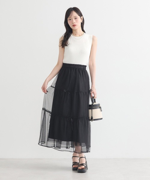 earth music&ecology（アースミュージックアンドエコロジー）の「ランダムリブノースリーブニット（ニット/セーター・レディース・チャコールグレー/ブラック/モカ/アイボリー・S/M）」の18枚目の写真