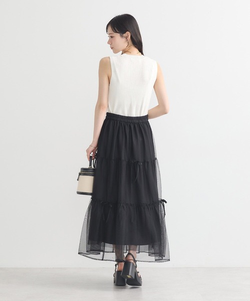 earth music&ecology（アースミュージックアンドエコロジー）の「ランダムリブノースリーブニット（ニット/セーター・レディース・チャコールグレー/ブラック/モカ/アイボリー・S/M）」の20枚目の写真