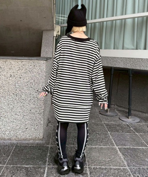 新品Candy Stripper BROKEN BEAR BORDER TOPS BROKEN BEAR KNIT