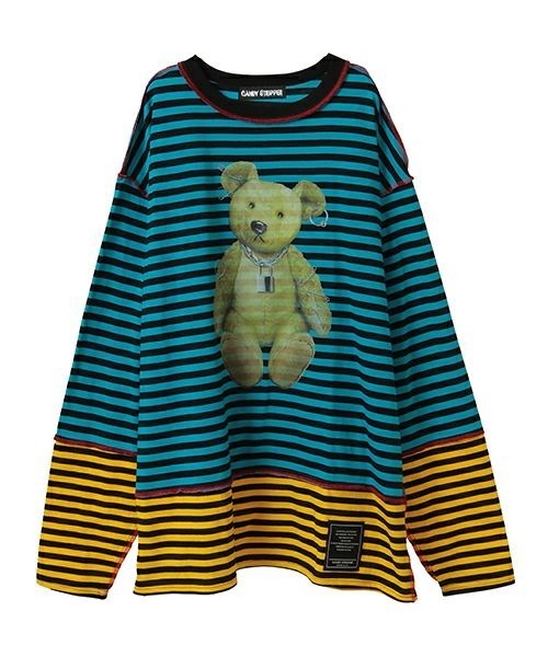 Candy Stripper（キャンディストリッパー）の「BROKEN BEAR BORDER トップス（Tシャツ/カットソー・レディース・ピンク/ライトブルー/オフホワイト・FREE）」の18枚目の写真