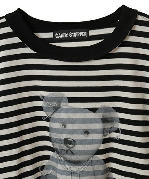 Candy Stripper（キャンディストリッパー）の「BROKEN BEAR BORDER トップス（Tシャツ/カットソー・レディース・ピンク/ライトブルー/オフホワイト・FREE）」の20枚目の写真