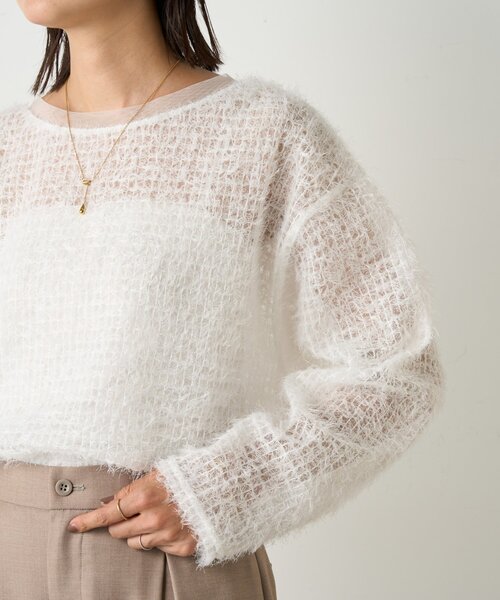 BEARDSLEY(ビアズリー)の「フェザーチュールブラウス(シャツ/ブラウス・レディース・ブラック/ホワイト・FREE)」の2枚目の写真