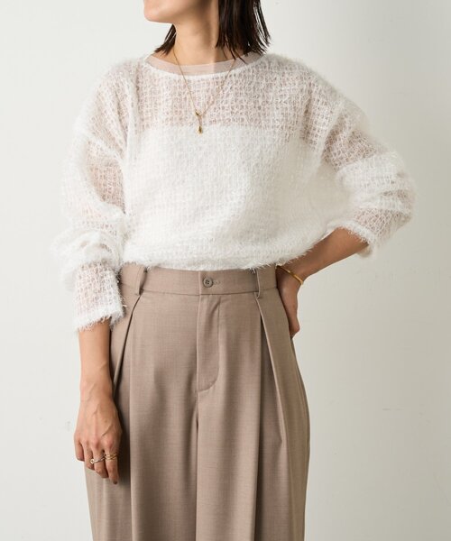 BEARDSLEY(ビアズリー)の「フェザーチュールブラウス(シャツ/ブラウス・レディース・ブラック/ホワイト・FREE)」の3枚目の写真