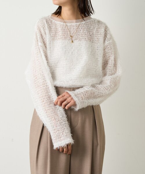 BEARDSLEY(ビアズリー)の「フェザーチュールブラウス(シャツ/ブラウス・レディース・ブラック/ホワイト・FREE)」の6枚目の写真