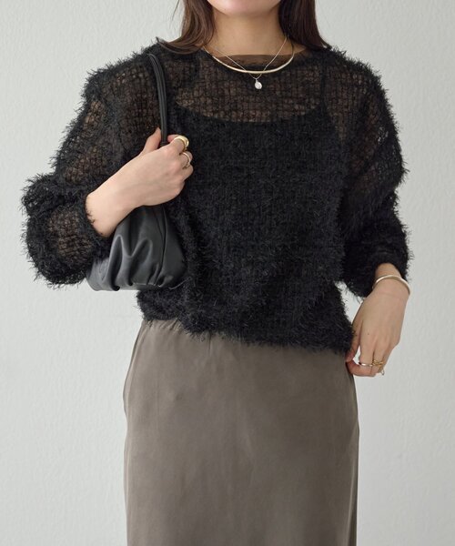 BEARDSLEY(ビアズリー)の「フェザーチュールブラウス(シャツ/ブラウス・レディース・ブラック/ホワイト・FREE)」の10枚目の写真