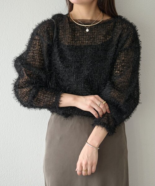 BEARDSLEY(ビアズリー)の「フェザーチュールブラウス(シャツ/ブラウス・レディース・ブラック/ホワイト・FREE)」の12枚目の写真