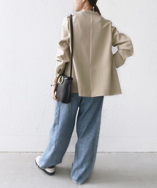 手洗い可能〉TUMUGITO(R) シャーク ツイード カラーレス ジャケット