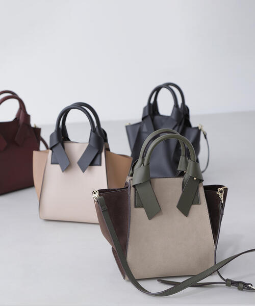 NATURAL BEAUTY BASIC（ナチュラルビューティーベーシック）の「◇リボンハンドルトートバッグ（トートバッグ・レディース・ブラウン系その他/ベージュ系その他/レッド/ブラック・ﾌﾘ-）」の14枚目の写真