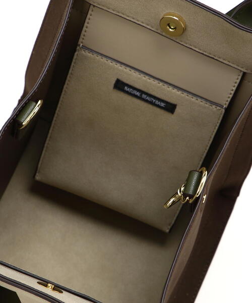 NATURAL BEAUTY BASIC（ナチュラルビューティーベーシック）の「◇リボンハンドルトートバッグ（トートバッグ・レディース・ブラウン系その他/ベージュ系その他/レッド/ブラック・ﾌﾘ-）」の7枚目の写真