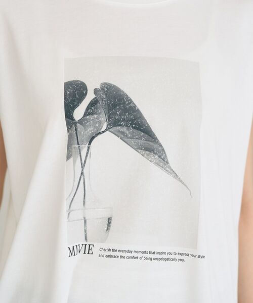 YECCA VECCA（イェッカヴェッカ）の「フォトプリントTee（Tシャツ/カットソー・レディース・ダークベージュ/オフホワイト/ブラック・FREE）」の9枚目の写真