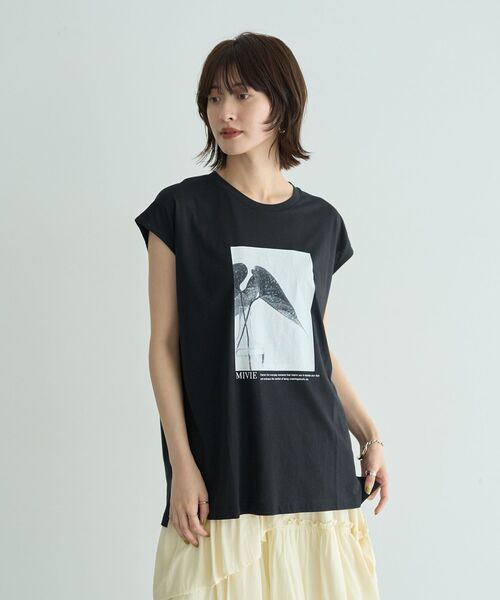 YECCA VECCA（イェッカヴェッカ）の「フォトプリントTee（Tシャツ/カットソー・レディース・ダークベージュ/オフホワイト/ブラック・FREE）」の17枚目の写真