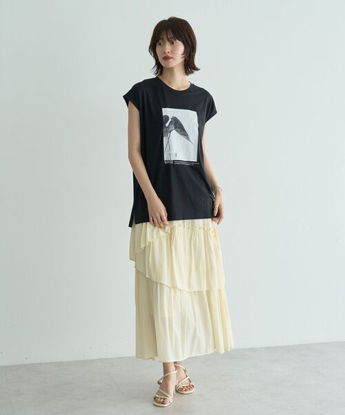 YECCA VECCA（イェッカヴェッカ）の「フォトプリントTee（Tシャツ/カットソー・レディース・ダークベージュ/オフホワイト/ブラック・FREE）」の20枚目の写真