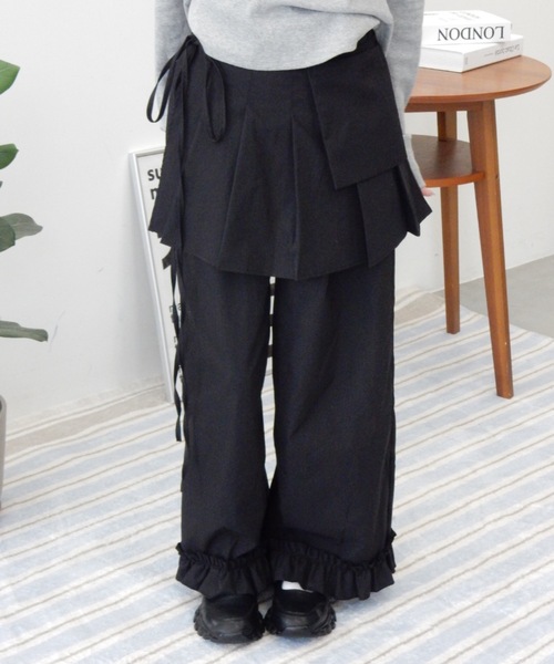 Birthday room(バースデイルーム)の「レイヤードスカートパンツ/layered skirt pants(その他パンツ・レディース・ベージュ/グレー/ブラック・FREE)」の2枚目の写真