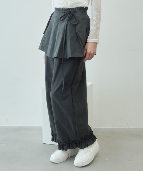 Birthday room(バースデイルーム)の「レイヤードスカートパンツ/layered skirt pants(その他パンツ・レディース・ベージュ/グレー/ブラック・FREE)」の22枚目の写真