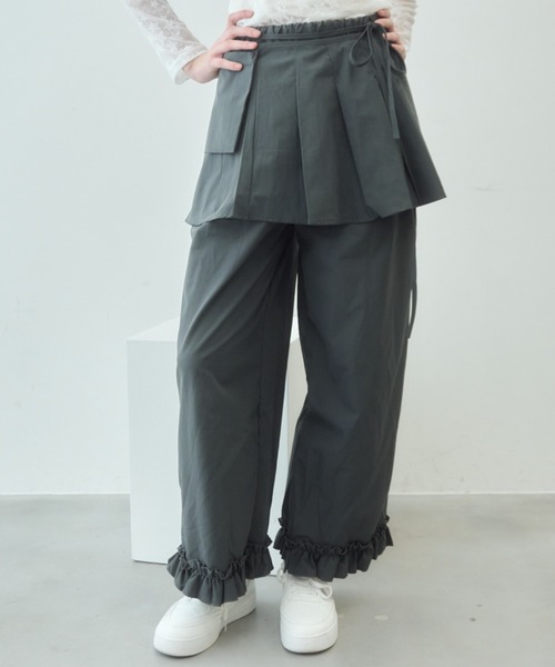 Birthday room(バースデイルーム)の「レイヤードスカートパンツ/layered skirt pants(その他パンツ・レディース・ベージュ/グレー/ブラック・FREE)」の11枚目の写真