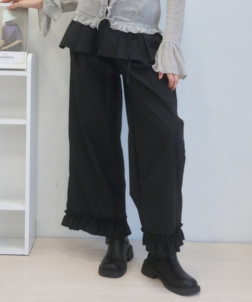 Birthday room(バースデイルーム)の「レイヤードスカートパンツ/layered skirt pants(その他パンツ・レディース・ベージュ/グレー/ブラック・FREE)」の18枚目の写真