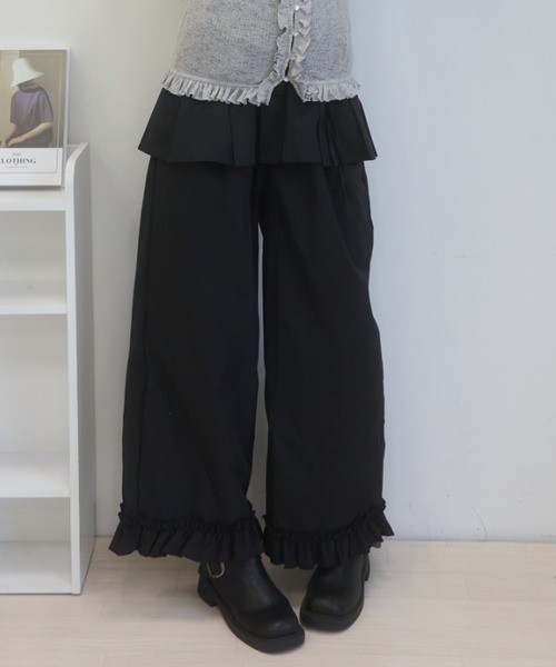 Birthday room(バースデイルーム)の「レイヤードスカートパンツ/layered skirt pants(その他パンツ・レディース・ベージュ/グレー/ブラック・FREE)」の5枚目の写真