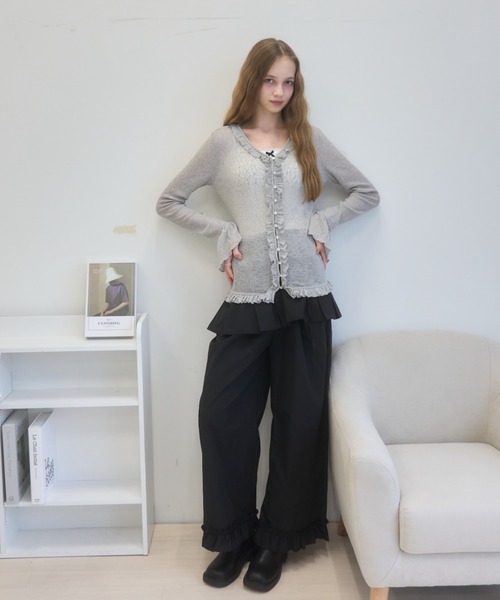 Birthday room(バースデイルーム)の「レイヤードスカートパンツ/layered skirt pants(その他パンツ・レディース・ベージュ/グレー/ブラック・FREE)」の4枚目の写真