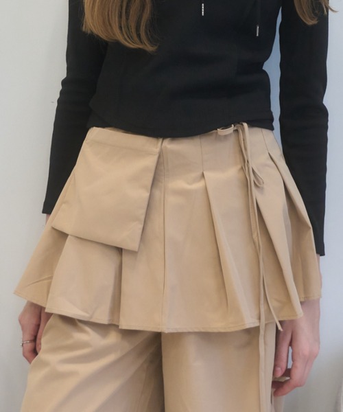 Birthday room(バースデイルーム)の「レイヤードスカートパンツ/layered skirt pants(その他パンツ・レディース・ベージュ/グレー/ブラック・FREE)」の12枚目の写真