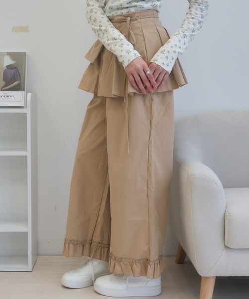 Birthday room(バースデイルーム)の「レイヤードスカートパンツ/layered skirt pants(その他パンツ・レディース・ベージュ/グレー/ブラック・FREE)」の13枚目の写真