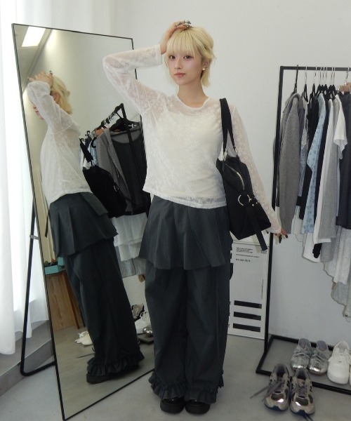 meltthelady skirt pants スカートパンツ mideal パンツ skirt layered pants / スカートレイヤードパンツ