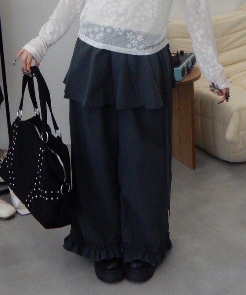 meltthelady skirt pants スカートパンツ mideal パンツ skirt layered pants / スカートレイヤードパンツ