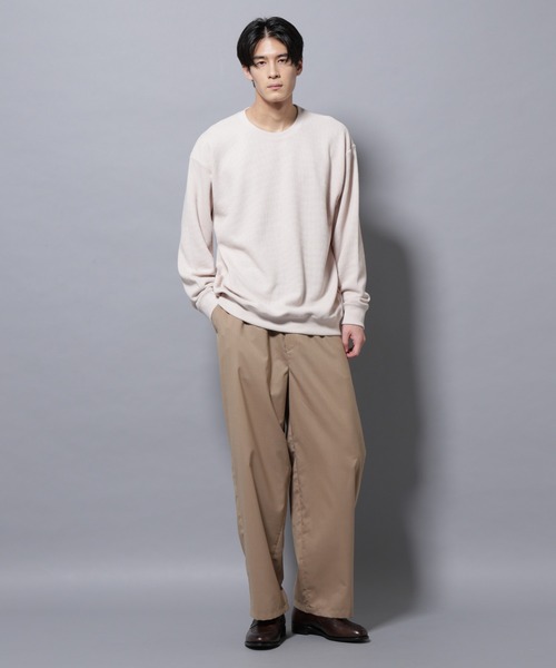 NANO universe（ナノユニバース）の「テックワッフルクルーネックＴシャツ（Tシャツ/カットソー・メンズ・アイボリー/ボルドー/スミクロ・M/L）」の7枚目の写真