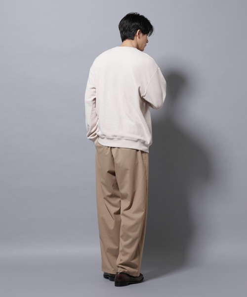 NANO universe（ナノユニバース）の「テックワッフルクルーネックＴシャツ（Tシャツ/カットソー・メンズ・アイボリー/ボルドー/スミクロ・M/L）」の10枚目の写真