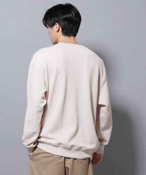 NANO universe（ナノユニバース）の「テックワッフルクルーネックＴシャツ（Tシャツ/カットソー・メンズ・アイボリー/ボルドー/スミクロ・M/L）」の6枚目の写真