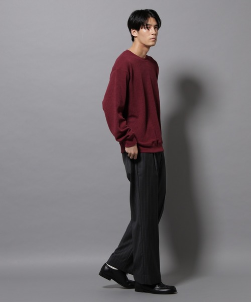 NANO universe（ナノユニバース）の「テックワッフルクルーネックＴシャツ（Tシャツ/カットソー・メンズ・アイボリー/ボルドー/スミクロ・M/L）」の16枚目の写真