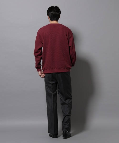 NANO universe（ナノユニバース）の「テックワッフルクルーネックＴシャツ（Tシャツ/カットソー・メンズ・アイボリー/ボルドー/スミクロ・M/L）」の17枚目の写真