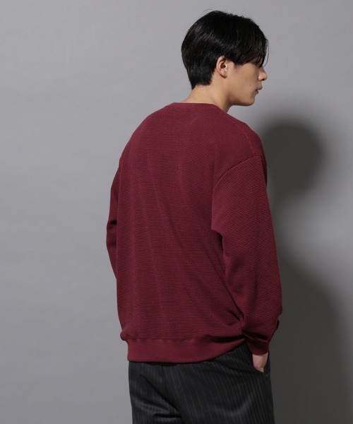 NANO universe（ナノユニバース）の「テックワッフルクルーネックＴシャツ（Tシャツ/カットソー・メンズ・アイボリー/ボルドー/スミクロ・M/L）」の13枚目の写真