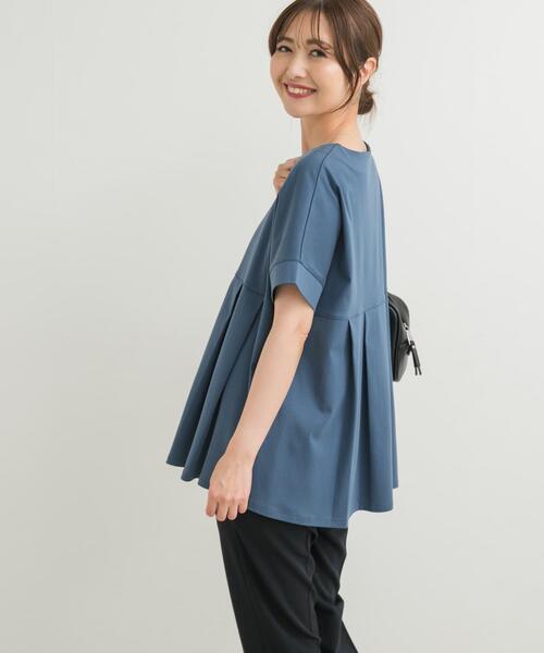 URBAN RESEARCH DOORS（アーバンリサーチドアーズ）の「シルケットコットンウエスト切替プルオーバー（Tシャツ/カットソー・レディース・ブラック/オフホワイト/ブルー・MEDIUM）」の3枚目の写真