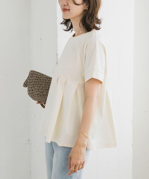 URBAN RESEARCH DOORS（アーバンリサーチドアーズ）の「シルケットコットンウエスト切替プルオーバー（Tシャツ/カットソー・レディース・ブラック/オフホワイト/ブルー・MEDIUM）」の5枚目の写真