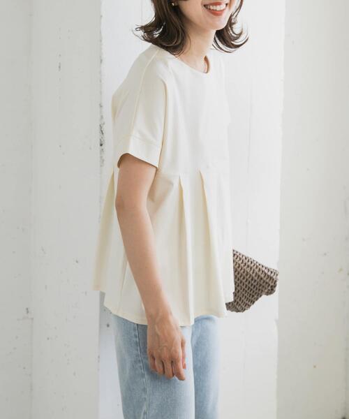 URBAN RESEARCH DOORS（アーバンリサーチドアーズ）の「シルケットコットンウエスト切替プルオーバー（Tシャツ/カットソー・レディース・ブラック/オフホワイト/ブルー・MEDIUM）」の6枚目の写真