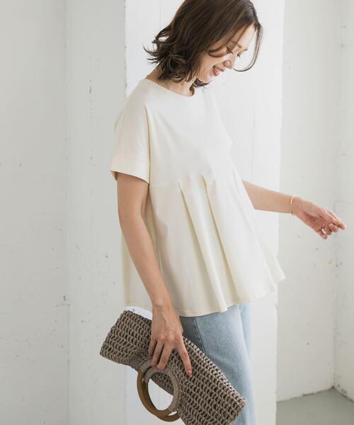 URBAN RESEARCH DOORS（アーバンリサーチドアーズ）の「シルケットコットンウエスト切替プルオーバー（Tシャツ/カットソー・レディース・ブラック/オフホワイト/ブルー・MEDIUM）」の7枚目の写真