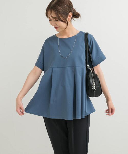 URBAN RESEARCH DOORS（アーバンリサーチドアーズ）の「シルケットコットンウエスト切替プルオーバー（Tシャツ/カットソー・レディース・ブラック/オフホワイト/ブルー・MEDIUM）」の13枚目の写真