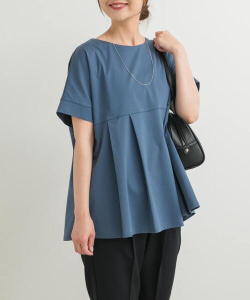 URBAN RESEARCH DOORS（アーバンリサーチドアーズ）の「シルケットコットンウエスト切替プルオーバー（Tシャツ/カットソー・レディース・ブラック/オフホワイト/ブルー・MEDIUM）」の17枚目の写真