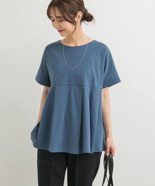 URBAN RESEARCH DOORS（アーバンリサーチドアーズ）の「シルケットコットンウエスト切替プルオーバー（Tシャツ/カットソー・レディース・ブラック/オフホワイト/ブルー・MEDIUM）」の19枚目の写真