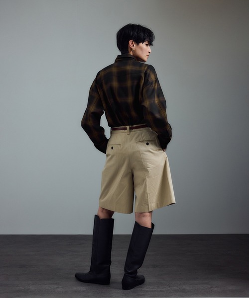 SALON adam et rope'(サロン アダム エ ロペ)の「Shuttlenotesオンブレチェックネクタイシャツ(シャツ/ブラウス・レディース・ブルー系その他/ベージュ系その他・FREE)」の8枚目の写真