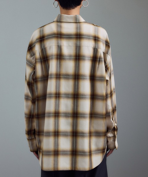 SALON adam et rope'(サロン アダム エ ロペ)の「Shuttlenotesオンブレチェックネクタイシャツ(シャツ/ブラウス・レディース・ブルー系その他/ベージュ系その他・FREE)」の13枚目の写真