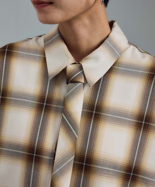 セール】Shuttlenotesオンブレチェックネクタイシャツ（シャツ
