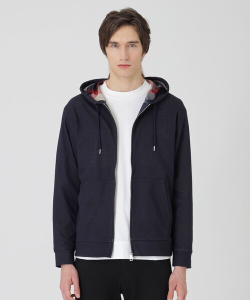 BLACK LABEL CRESTBRIDGE（ブラックレーベル・クレストブリッジ）の「【一部店舗限定】ライトバックチェックパーカー（パーカー・メンズ・ネイビー/ブラック/ベージュ系その他・L/XL/M）」の3枚目の写真