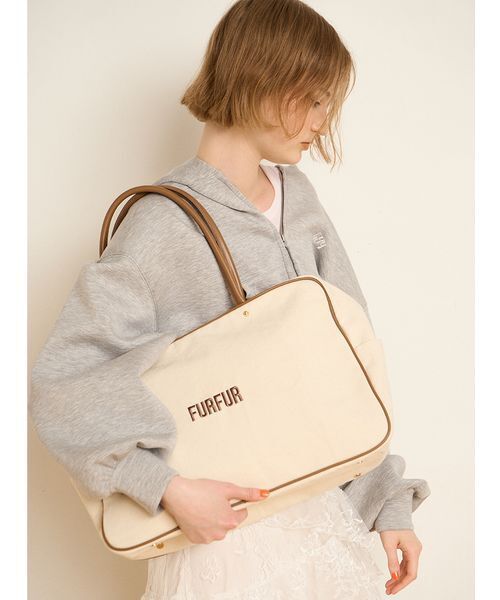 FURFUR（ファーファー）の「【WEB・一部店舗限定カラー】ロゴ刺繍ジップアップフーディー（パーカー・レディース・アイボリー/サックスブルー/グレー/ネイビー・F）」の11枚目の写真