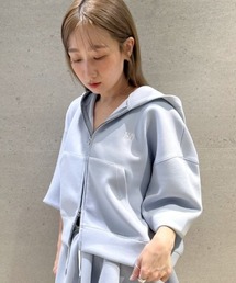 YOUNGER ONE フード付きパーカー ネイビー Yoshino セール】 ニット ＆ 裏シャギー 切替パーカ （パーカー