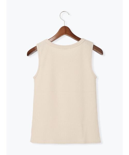 Te chichi TERRASSE(テチチテラス)の「ワッフルクルーネックタンクトップ(タンクトップ・レディース・オフホワイト/ブラック/ベージュ・F)」の8枚目の写真
