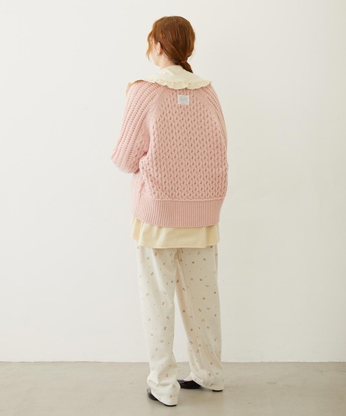 milk ミルク☆ハートケーブルカーディガン MILKFED.（ミルクフェド） カーディガン PANELED KNIT CARDIGAN